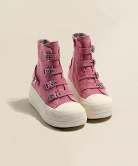 Casual Platform Canvas Boots Pink
