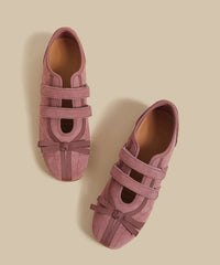 Rose Suede Beautiful Splicing Flat Shoes For Women