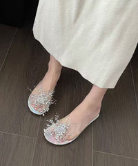 Nail Bead Flat Bottomed Transparent Fish Mouth Slide Sandals