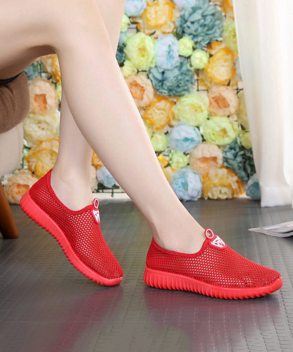 Purple Breathable Mesh Walking Sandals Hollow Out