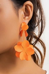 Dopamine Flower Retro Metal Stud Earrings