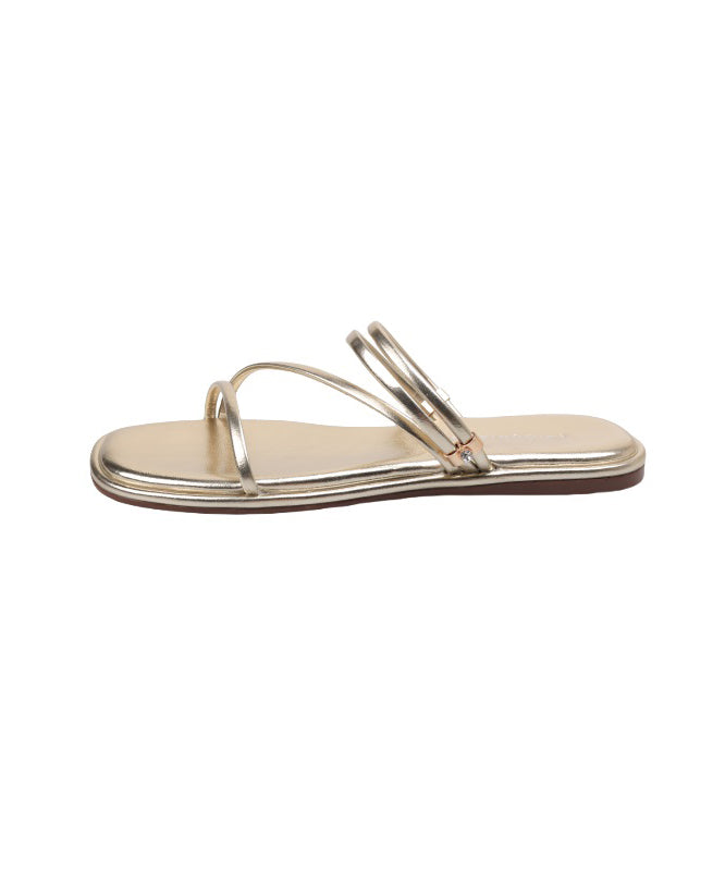Silver Faux Leather Splicing Slide Sandals Peep Toe
