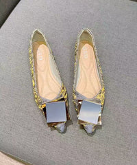 Stylish Splicing Flats Blue Satia Pointed Toe Sequined