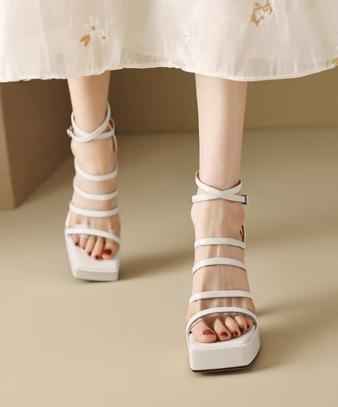 Stylish Army Green Hollow Out Peep Toe High Heels Sandals