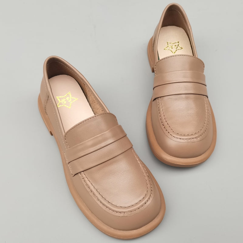 Summer Retro Solid Leather Casual Shoes