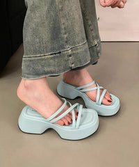 Leopard Platform Slide Sandals Peep Toe