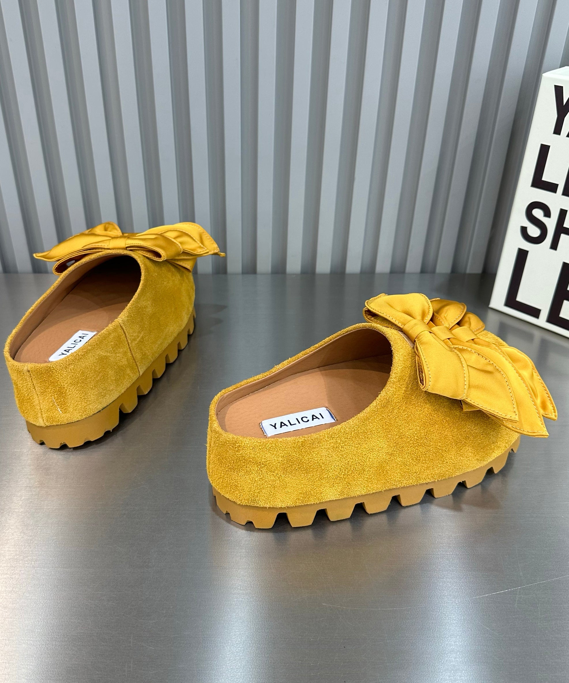 Yellow Bow Versatile Platform Bottom Slippers