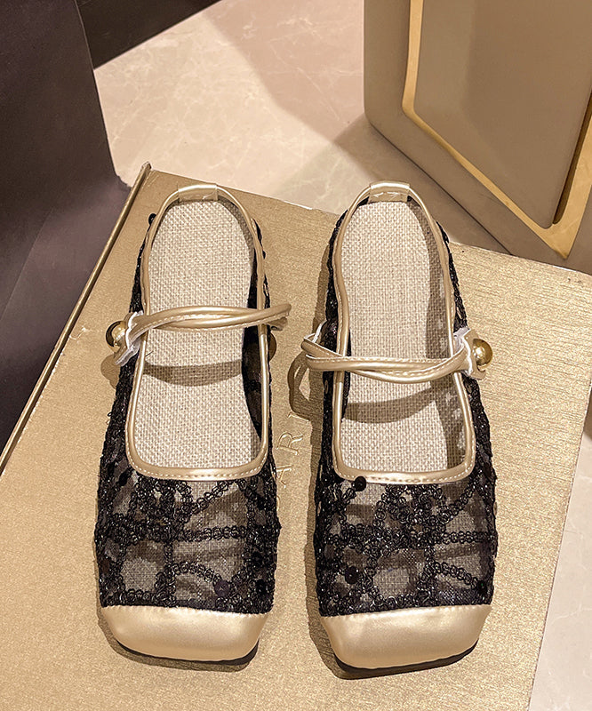 Stylish Silver Tulle Zircon Flats Slide Sandals