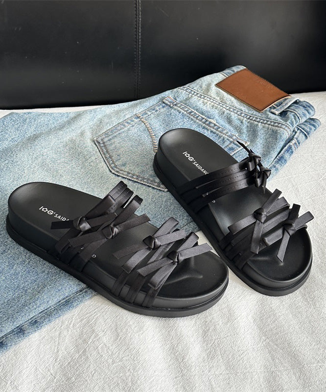 Versatile Silver Bow Platform Slide Sandals