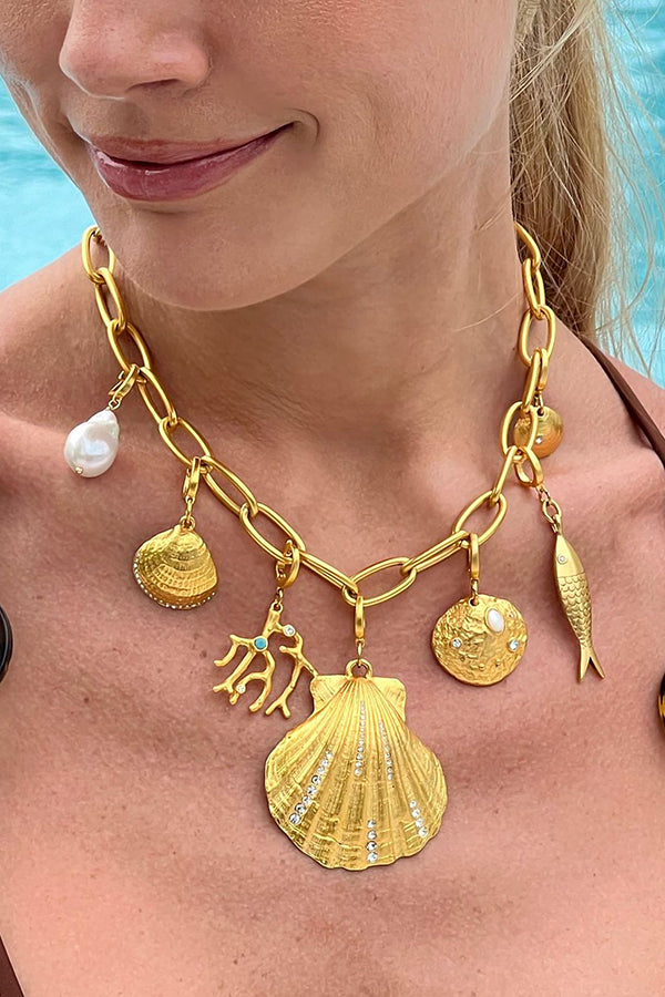 Beach Style Shell Pearl Necklace