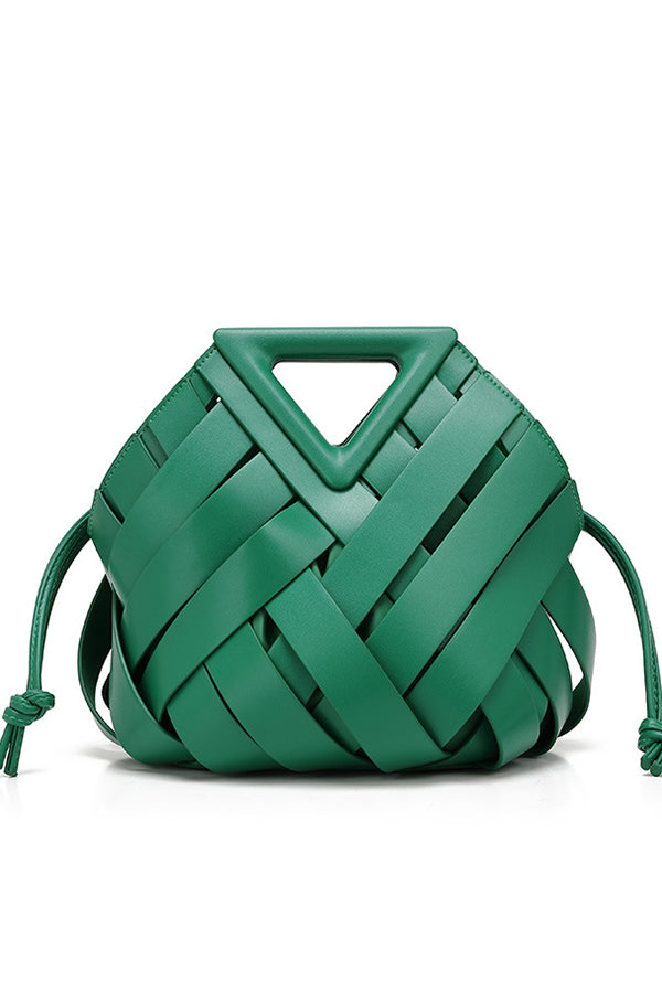 Triangle Woven Large-capacity Handbag