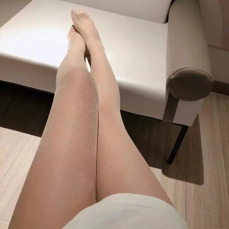 1D Silk Stockings Thin Style Shiny Pearl Bright Silk Stockings Summer Ultra-thin Leg Socks Pantyhose Lingerie
