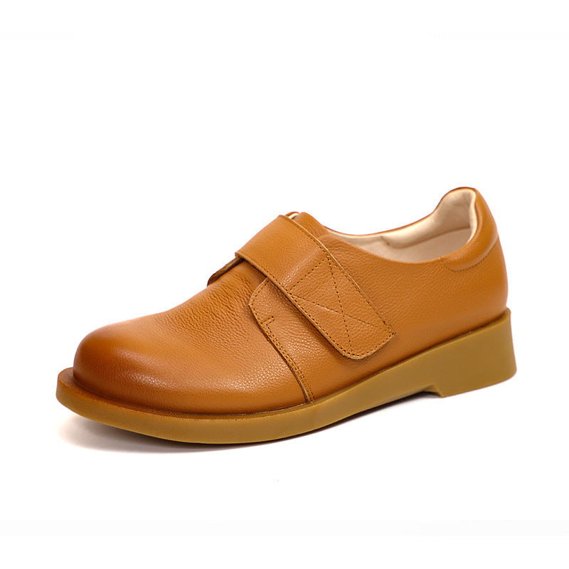 Retro Soft Leather Flat Casual Shoes