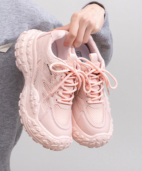 Stylish Lace Up Splicing Platform Blue Breathable Mesh Sport Shoes