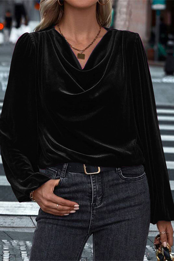 Velvet Long-sleeved Loose Casual Top