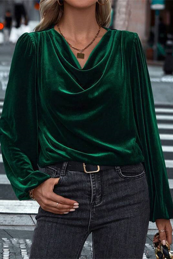 Velvet Long-sleeved Loose Casual Top