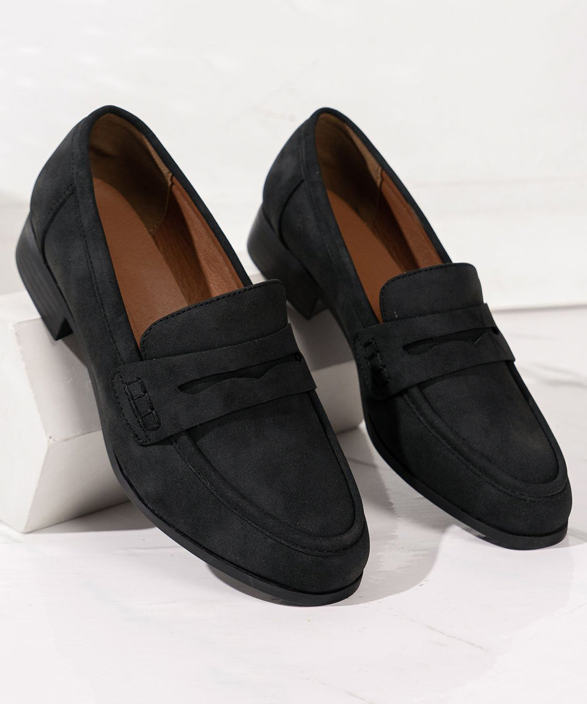 Pink Suede Solid Cozy Flat Shoes For Loafer Shoes