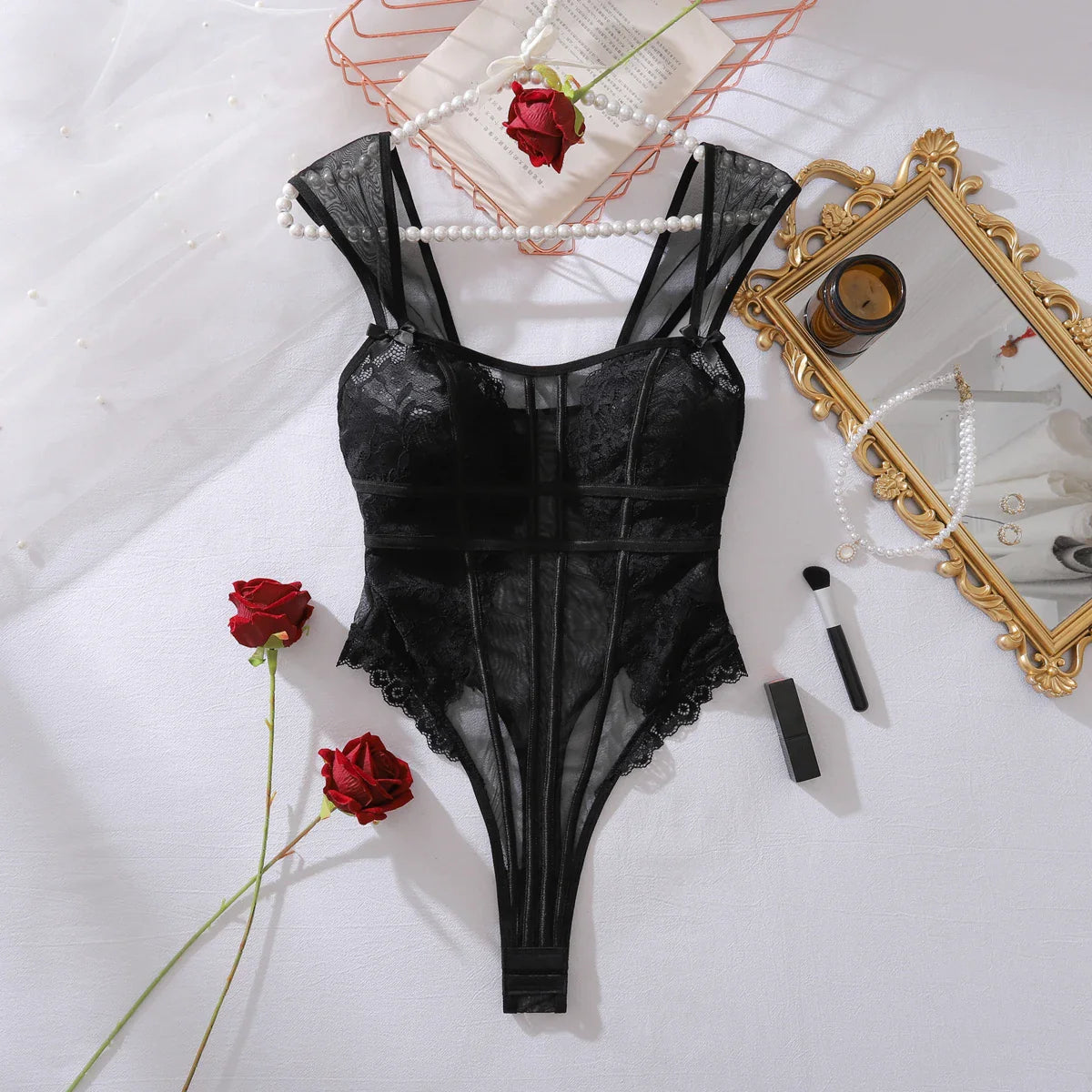 2025 see through lace and lace shapewear, and comfortable, no steel ring, adjustable jumpsuit
