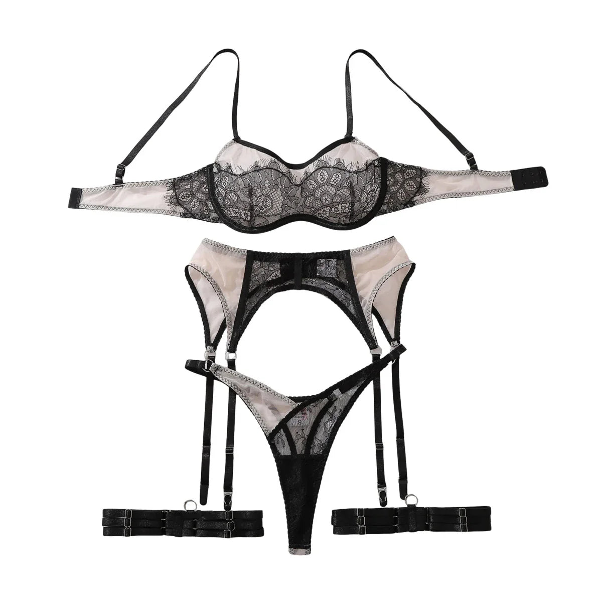 2026 and Comfortable Mesh Contrast Splicing Perspective Lace Body Shaping