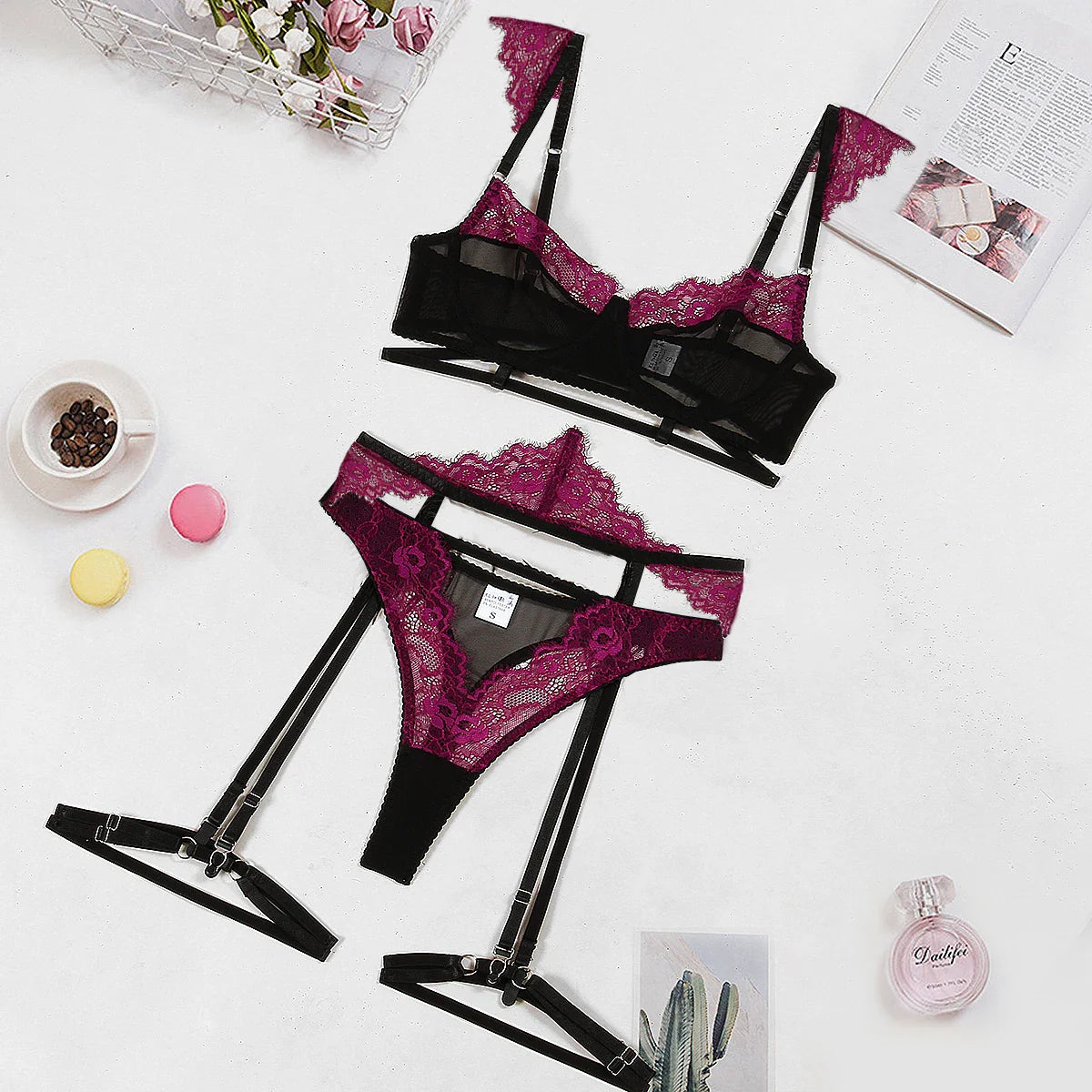 2026 Lingerie Lace Bra Exotic Set Transparent Underwear Fine Erotic Outfit