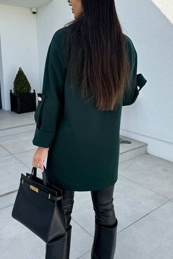 Lapel Double-breasted Loose Coat
