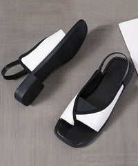 Elastic Back Strap Square Headed Roman Shoes