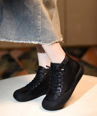 Brown Boots Cowhide Leather Vintage Splicing Cross Strap