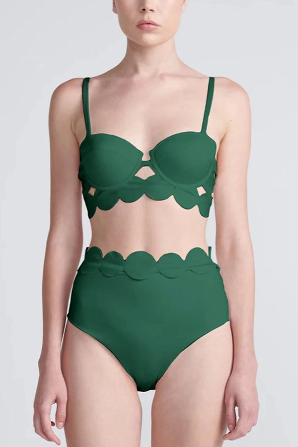 Sling Cutout High-waisted Stretch Bikini Swimsuit