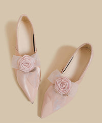 Black Faux Leather Splicing Floral Wedge Shoes Pointed Toe