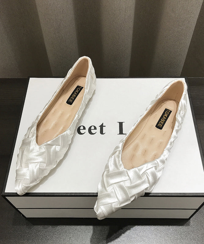 Soft Comfy Apricot Flat Shoes Pointed Toe