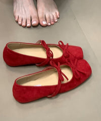 Chic Bow Splicing Flat Feet Shoes Yellow Suede