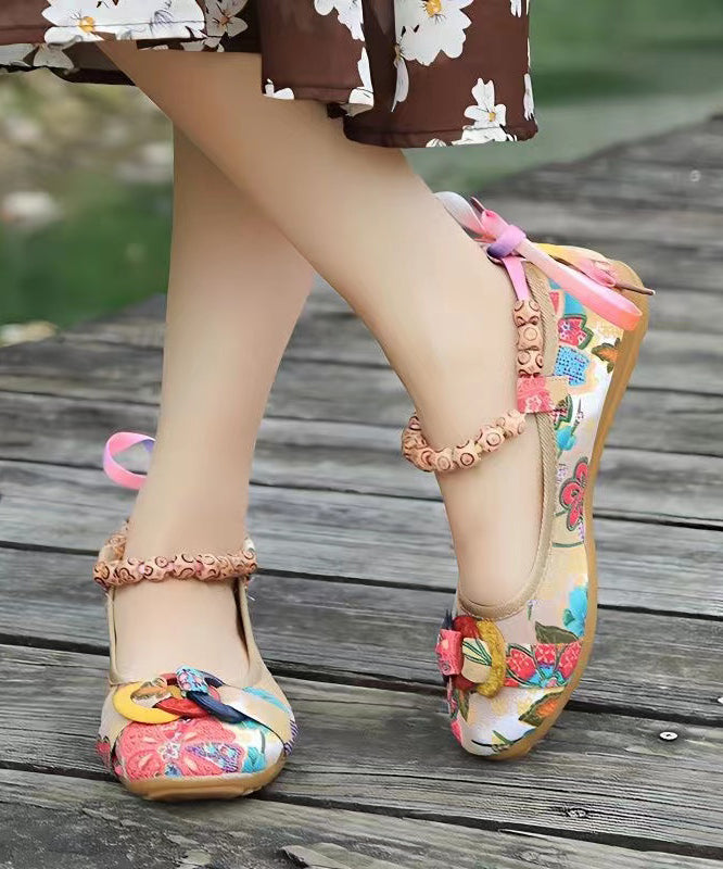 Black Cotton Fabric Splicing Flat Shoes For Women