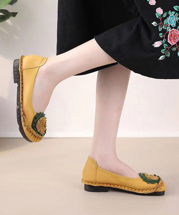 Red Flat Shoes For Comfortable Splicing Floral