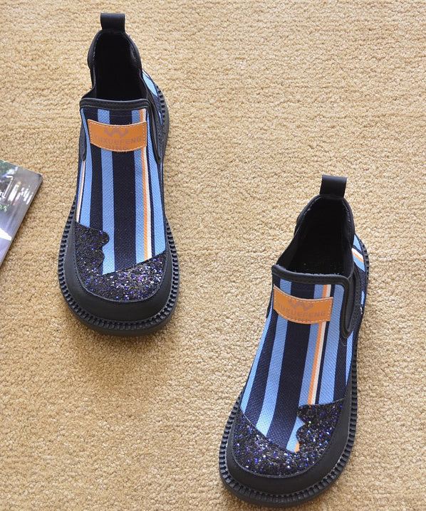 Red Denim Fabric New Splicing Ankle Boots