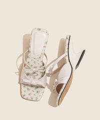 Bow Splicing Wedge Pink Faux Leather Slide Sandals Peep Toe