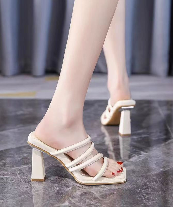 Green Peep Toe Sandals High Heel Faux Leather