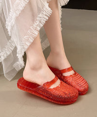 Black Comfortable Splicing Clear Slide Sandals
