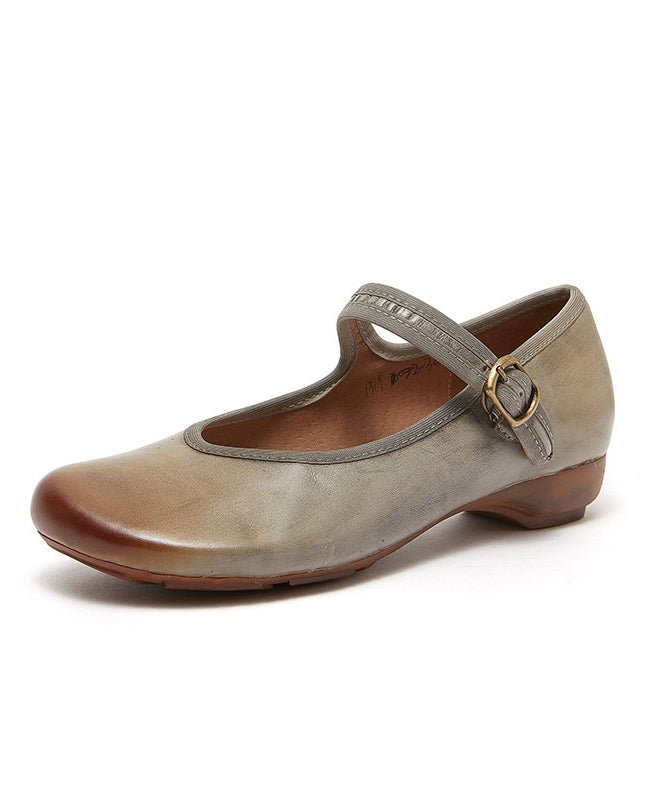 Handmade Vintage Grey Cowhide Leather Shoes