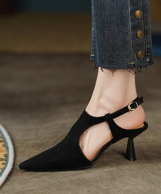 Green Stiletto Suede Elegant Sandals Pointed Toe