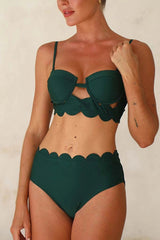 Sling Cutout High-waisted Stretch Bikini Swimsuit