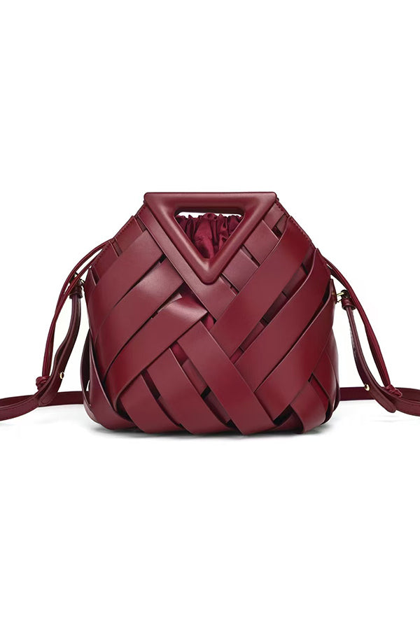 Triangle Woven Large-capacity Handbag
