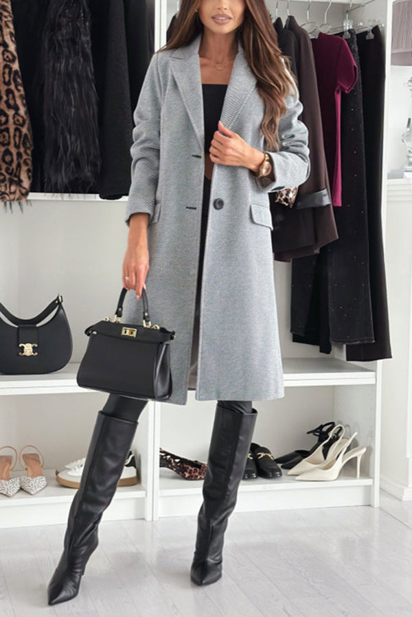 Casual Lapel Long Sleeve Single Breasted Loose Coat