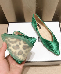 New Green Comfortable Soft Flat Feet Shoes Pointed Toe