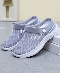 Purple Comfy Breathable Mesh Splicing Slide Sandals