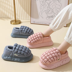 Winter Grid Household Warm Cotton Shoes