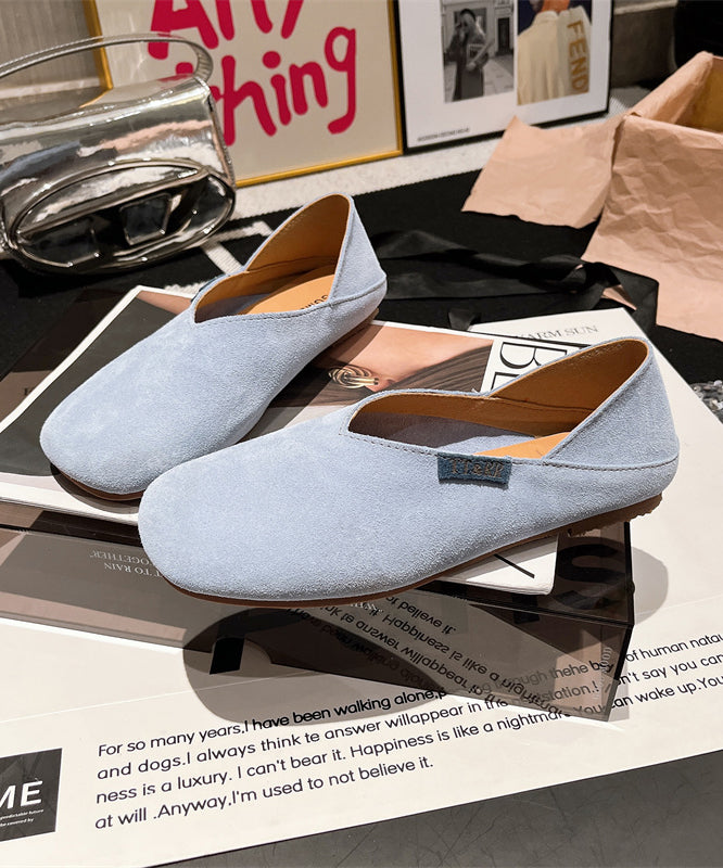 Yellow Suede Loafer Shoes Comfortable Splicing