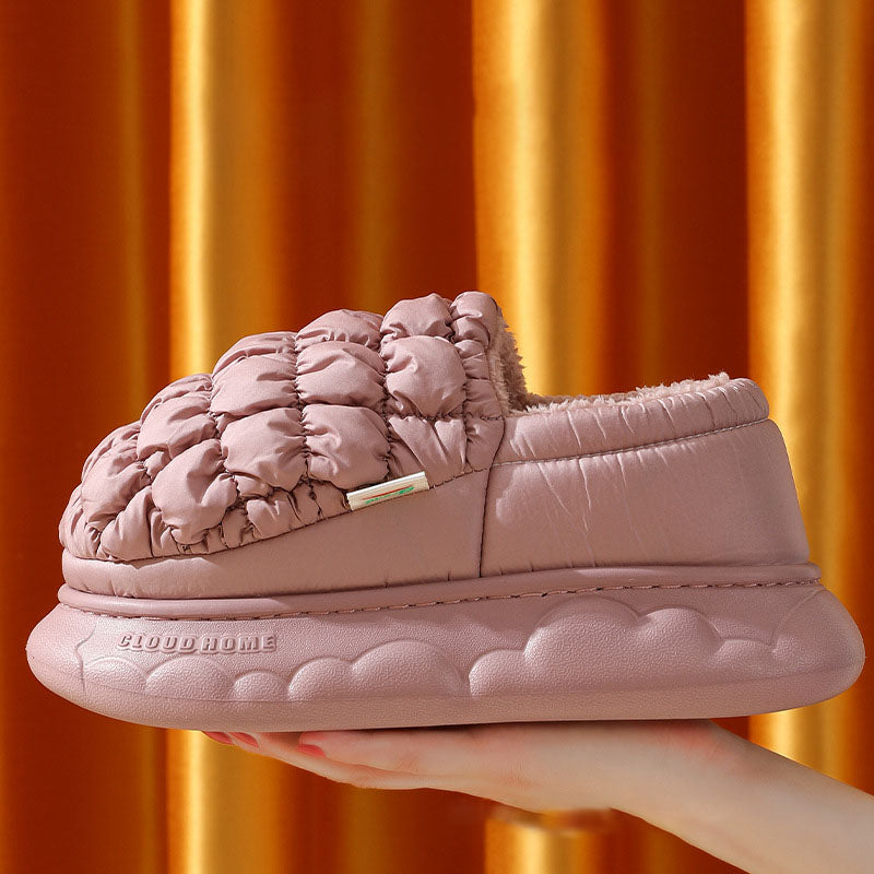 Winter Grid Household Warm Cotton Shoes