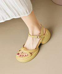 Stylish Rose Splicing Chunky Sandals Peep Toe