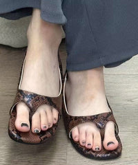 Leopard Faux Leather Thong Sandals