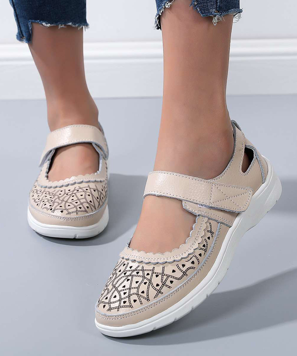 Summer Comfortable Cowhide Leather Sandals Hollow Out